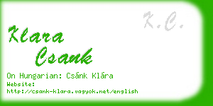 klara csank business card